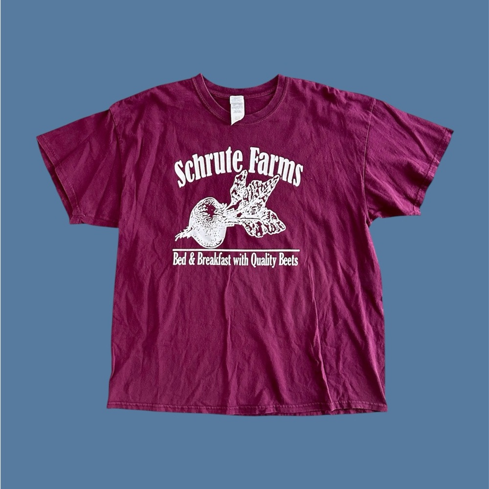 Schrute Farms‎ The Office Gildan Adult XL Graphic Tee T-Shirt Beets Heavy Cotton